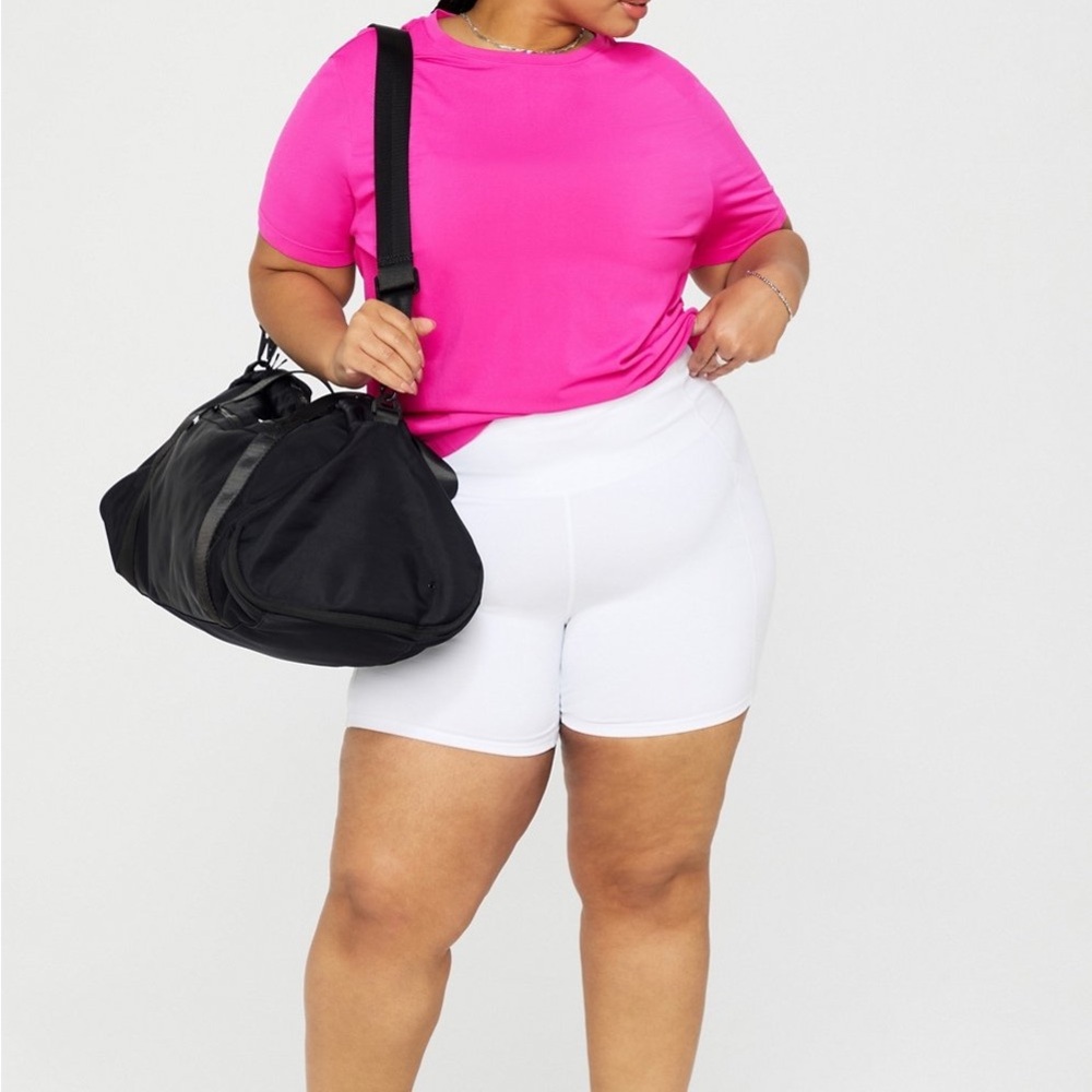 Fabletics White High-Rise Bike Shorts